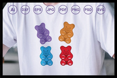 Gummy bear candy design illustration SVG Leamsign Studio 