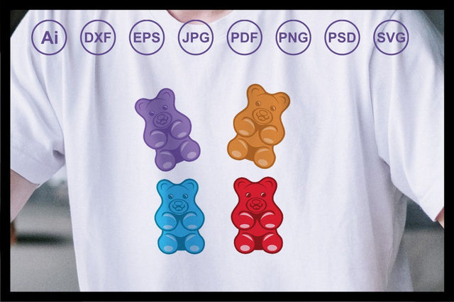 Gummy bear candy design illustration SVG Leamsign Studio 