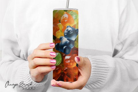 Gummy Bear Tumbler Designs, 3D Tumbler Wrap Sublimation Sublimation OrangeBrushStudio 