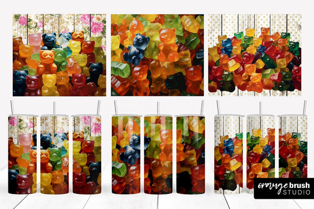 Gummy Bear Tumbler Designs, 3D Tumbler Wrap Sublimation Sublimation OrangeBrushStudio 