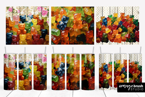 Gummy Bear Tumbler Designs, 3D Tumbler Wrap Sublimation Sublimation OrangeBrushStudio 