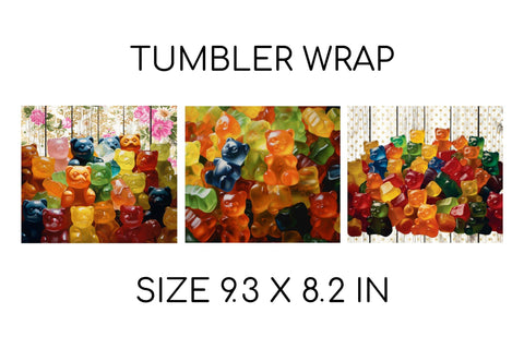 Gummy Bear Tumbler Designs, 3D Tumbler Wrap Sublimation Sublimation OrangeBrushStudio 