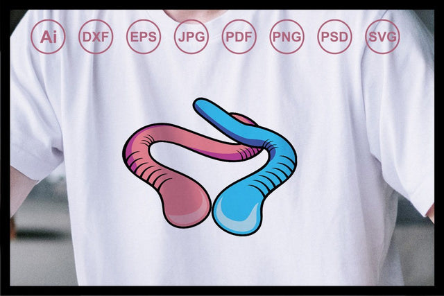 Gummy worm design illustration SVG Leamsign Studio 