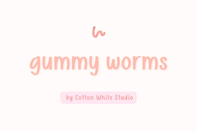 Gummy Worms Font Cotton White Studio 
