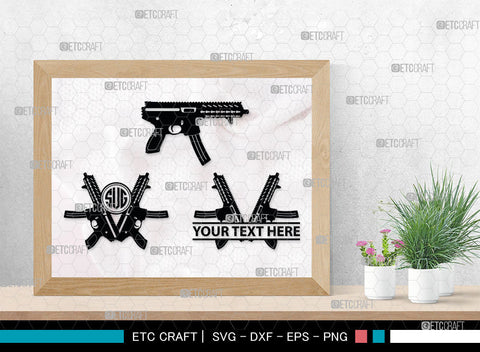 Gun Monogram, Revolver Silhouette, Gun SVG, Gun Silhouettes, Pistol Svg, Sniper Svg, Ak-47 Svg, Shotgun Svg, Rifle Svg, SB00030 SVG ETC Craft 