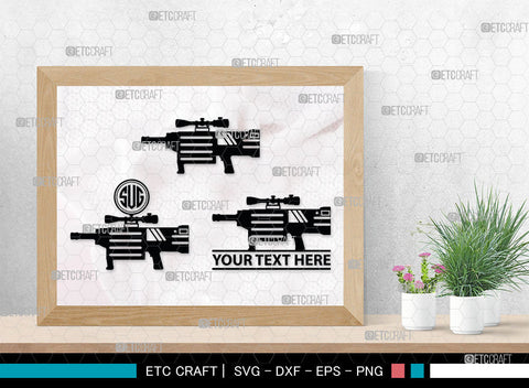 Gun Monogram, Revolver Silhouette, Gun SVG, Gun Silhouettes, Pistol Svg, Sniper Svg, Ak-47 Svg, Shotgun Svg, Rifle Svg, SB00030 SVG ETC Craft 