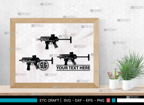 Gun Monogram, Revolver Silhouette, Gun SVG, Gun Silhouettes, Pistol Svg, Sniper Svg, Ak-47 Svg, Shotgun Svg, Rifle Svg, SB00030 SVG ETC Craft 