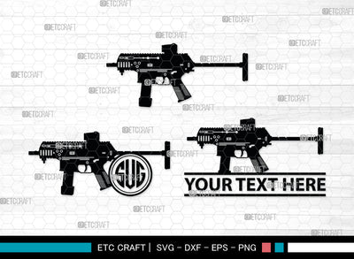 Gun Monogram, Revolver Silhouette, Gun SVG, Gun Silhouettes, Pistol Svg, Sniper Svg, Ak-47 Svg, Shotgun Svg, Rifle Svg, SB00030 SVG ETC Craft 