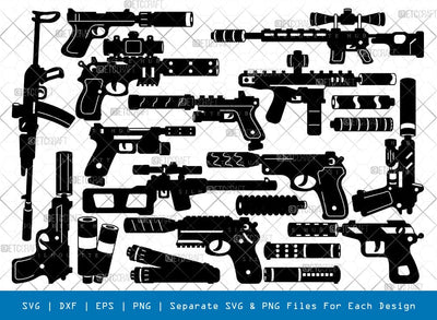 Gun Silencer Silhouette, Gun Silencer SVG, Silencer Svg, Pistol Silencer Svg, Gun Silencer Bundle, SB00946 SVG ETC Craft 