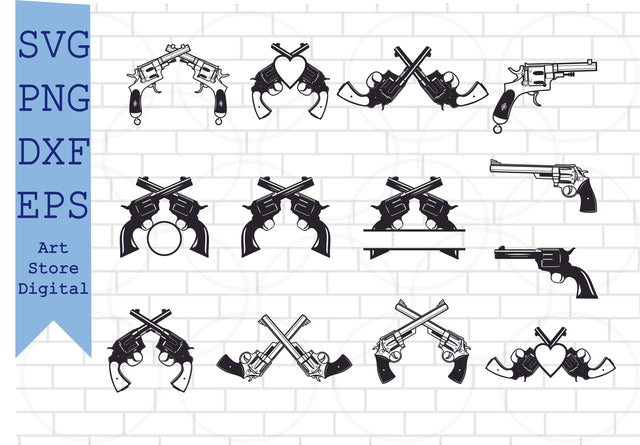 Gun SVG File, Gun DXF, Gun Png, Gun Svg, Pistol Svg, Shooting Gun Svg, Cowboy Pistol Svg, Cowboys Gun Svg, Gun Svg, Png, Dxf, Eps Cut Files SVG Artstoredigital 