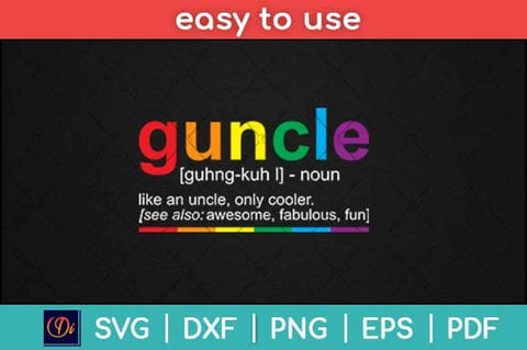 Guncle Definition Rainbow Svg Design SVG artprintfile 