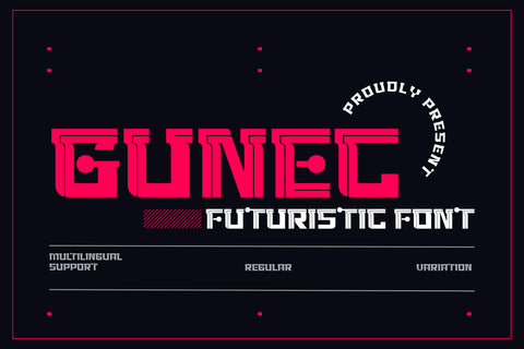 Gunec | Futuristic Font Font twinletter 