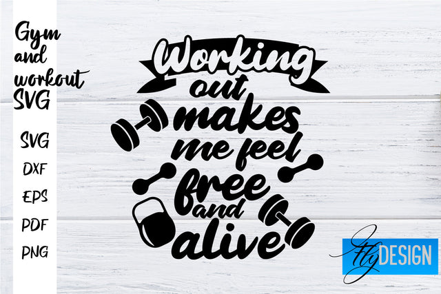 Gym and Workout SVG | Gym Quotes SVG | Workout Quotes SVG SVG Fly Design 