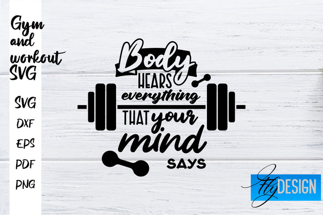 Gym and Workout SVG | Gym Quotes SVG | Workout Quotes SVG SVG Fly Design 