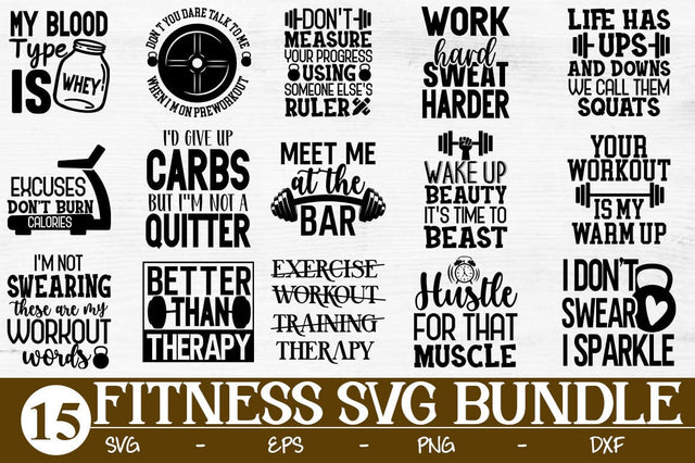 Gym Bundle SVG, Fitness SVG Bundle, Fitness Life SVG SVG Svgcraft 