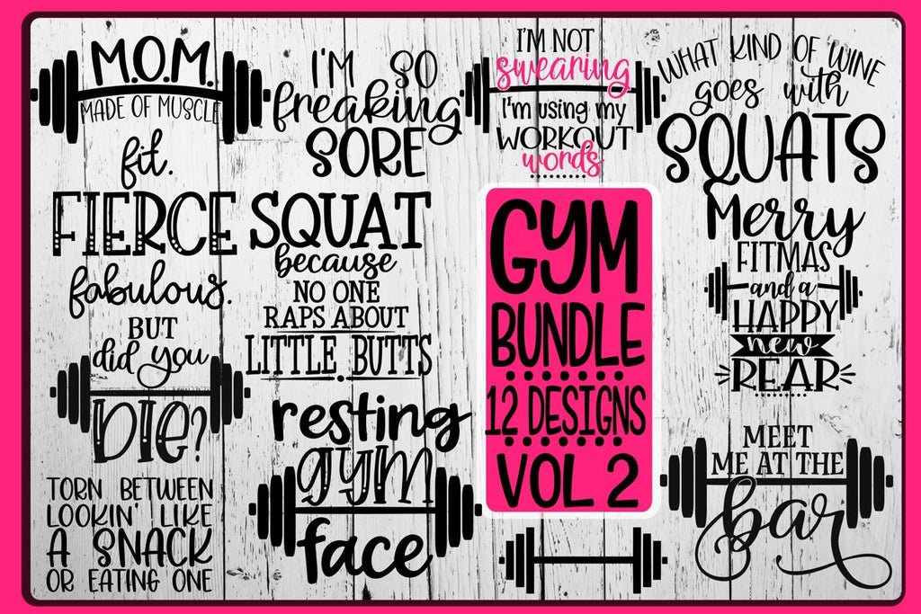 Gym Bundle - Vol 2 - 12 Designs Included - So Fontsy