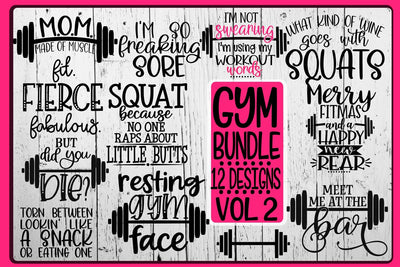 Gym Bundle - Vol 2 - 12 Designs Included SVG On the Beach Boutique
