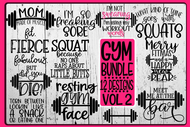 Gym Bundle - Vol 2 - 12 Designs Included SVG On the Beach Boutique