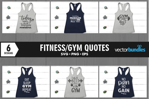 Gym fitness quote bundle svg SVG vectorbundles 