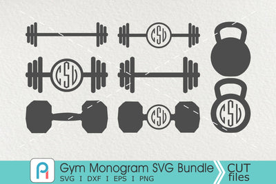 Gym Monogram Svg, Gym Svg, Gym Clipart, Barbell Svg SVG Pinoyart Kreatib 