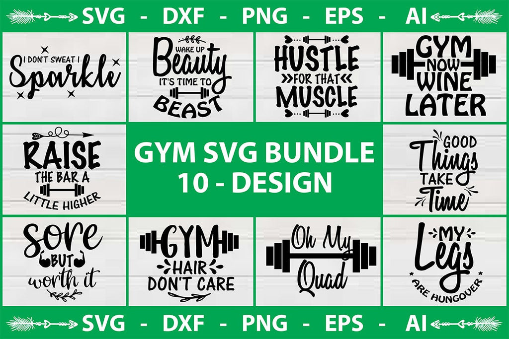 Gym Quotes SVG Bundle - So Fontsy