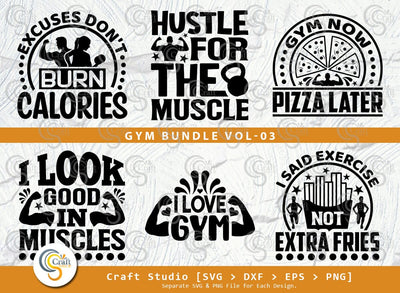 Gym SVG Bundle, Fitness Svg, Workout Svg, Bodybuilding Svg, Gym Quotes, Gym Cutting File SVG ETC Craft 