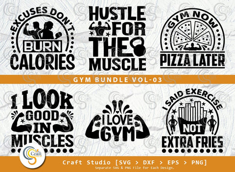 Gym SVG Bundle, Fitness Svg, Workout Svg, Bodybuilding Svg, Gym Quotes, Gym Cutting File SVG ETC Craft 