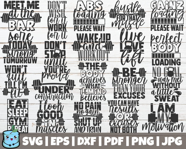 Gym SVG Bundle SVG MintyMarshmallows 