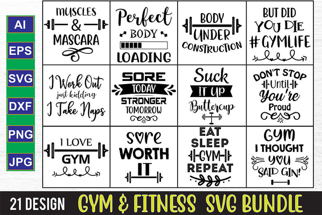 Gym SVG Bundle SVG nirmal108roy 