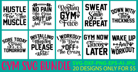 Gym Svg Bundle SVG Syaman 