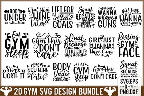 Gym SVG Design Bundle SVG Creativeart88 