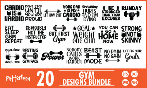 Gym SVG Designs Bundle SVG PatternFeed8 