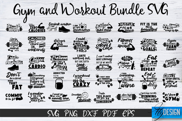 Gym Svg, Gym Quotes, Workout SVG, Sports SVG, Athletic, vol1 SVG Fly Design 