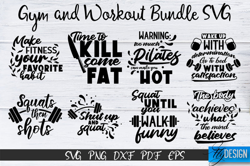 Gym Svg, Gym Quotes, Workout SVG, Sports SVG, Athletic, vol2 - So Fontsy