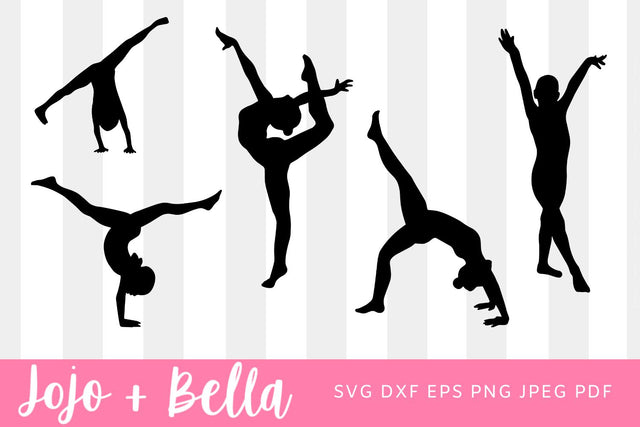 Gymnast SVG Bundle, Dancer Svg, Dance Svg, Gymnast Silhouette SVG, Gymnast Shape Svg, Dance Mom Svg Files For Cricut, Sublimation Designs Downloads SVG Jojo&Bella 
