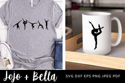 Gymnast SVG Bundle, Dancer Svg, Dance Svg, Gymnast Silhouette SVG, Gymnast Shape Svg, Dance Mom Svg Files For Cricut, Sublimation Designs Downloads SVG Jojo&Bella 