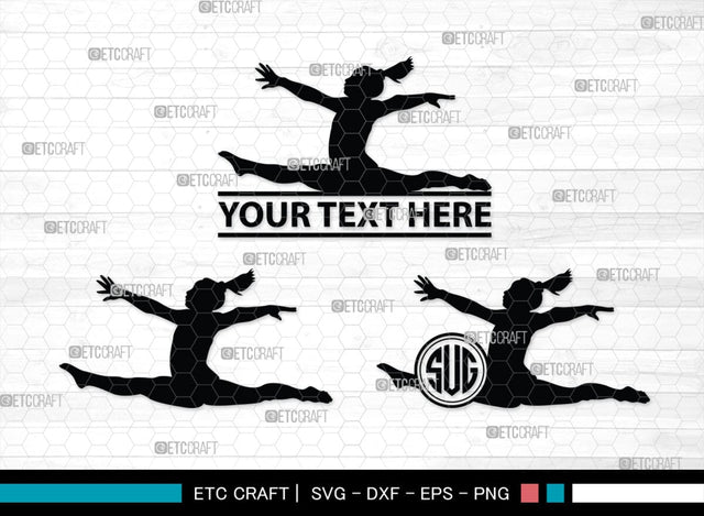 Gymnastic monogram, Gymnastic Silhouette, Gymnastics SVG, Gymnast Svg, Sports svg, Tumbling Svg, SB00119 SVG ETC Craft 