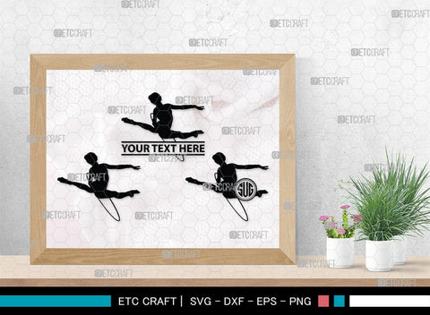 Gymnastic monogram, Gymnastic Silhouette, Gymnastics SVG, Gymnast Svg, Sports svg, Tumbling Svg, SB00119 SVG ETC Craft 