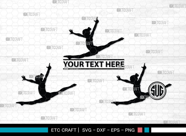 Gymnastic monogram, Gymnastic Silhouette, Gymnastics SVG, Gymnast Svg, Sports svg, Tumbling Svg, SB00119 SVG ETC Craft 