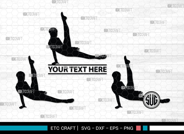 Gymnastic monogram, Gymnastic Silhouette, Gymnastics SVG, Gymnast Svg, Sports svg, Tumbling Svg, SB00119 SVG ETC Craft 