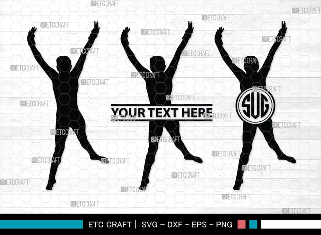 Gymnastic monogram, Gymnastic Silhouette, Gymnastics SVG, Gymnast Svg, Sports svg, Tumbling Svg, SB00119 SVG ETC Craft 