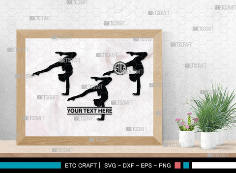 Gymnastic monogram, Gymnastic Silhouette, Gymnastics SVG, Gymnast Svg, Sports svg, Tumbling Svg, SB00119 SVG ETC Craft 
