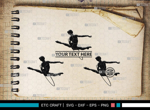 Gymnastic monogram, Gymnastic Silhouette, Gymnastics SVG, Gymnast Svg, Sports svg, Tumbling Svg, SB00119 SVG ETC Craft 