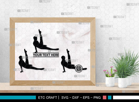 Gymnastic monogram, Gymnastic Silhouette, Gymnastics SVG, Gymnast Svg, Sports svg, Tumbling Svg, SB00119 SVG ETC Craft 