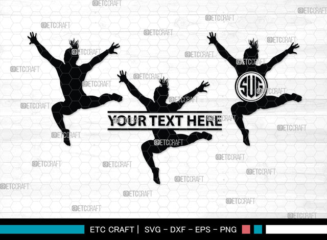 Gymnastic monogram, Gymnastic Silhouette, Gymnastics SVG, Gymnast Svg, Sports svg, Tumbling Svg, SB00119 SVG ETC Craft 