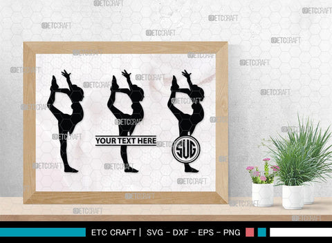 Gymnastic monogram, Gymnastic Silhouette, Gymnastics SVG, Gymnast Svg, Sports svg, Tumbling Svg, SB00119 SVG ETC Craft 