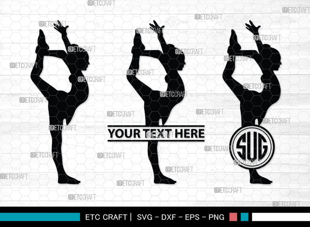 Gymnastic monogram, Gymnastic Silhouette, Gymnastics SVG, Gymnast Svg, Sports svg, Tumbling Svg, SB00119 SVG ETC Craft 
