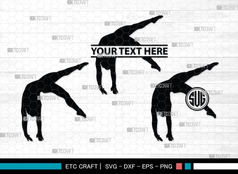 Gymnastic monogram, Gymnastic Silhouette, Gymnastics SVG, Gymnast Svg, Sports svg, Tumbling Svg, SB00119 SVG ETC Craft 