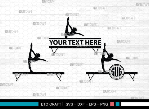 Gymnastic monogram, Gymnastic Silhouette, Gymnastics SVG, Gymnast Svg, Sports svg, Tumbling Svg, SB00119 SVG ETC Craft 