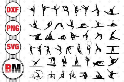 Gymnastic Silhouette SVG, PNG, DXF Files SVG BMDesign 